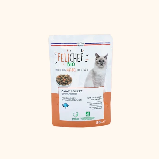 Afbeeldingen van FELICHEF - BIO Gevogeltevlees in Saus voor Katten (zakje 85 gram)
